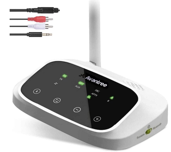 [EA170NBTTC500WUS] Transmisor y receptor de Bluetooth, audio óptico RCA de 3.5 mm, Avantree Oasis