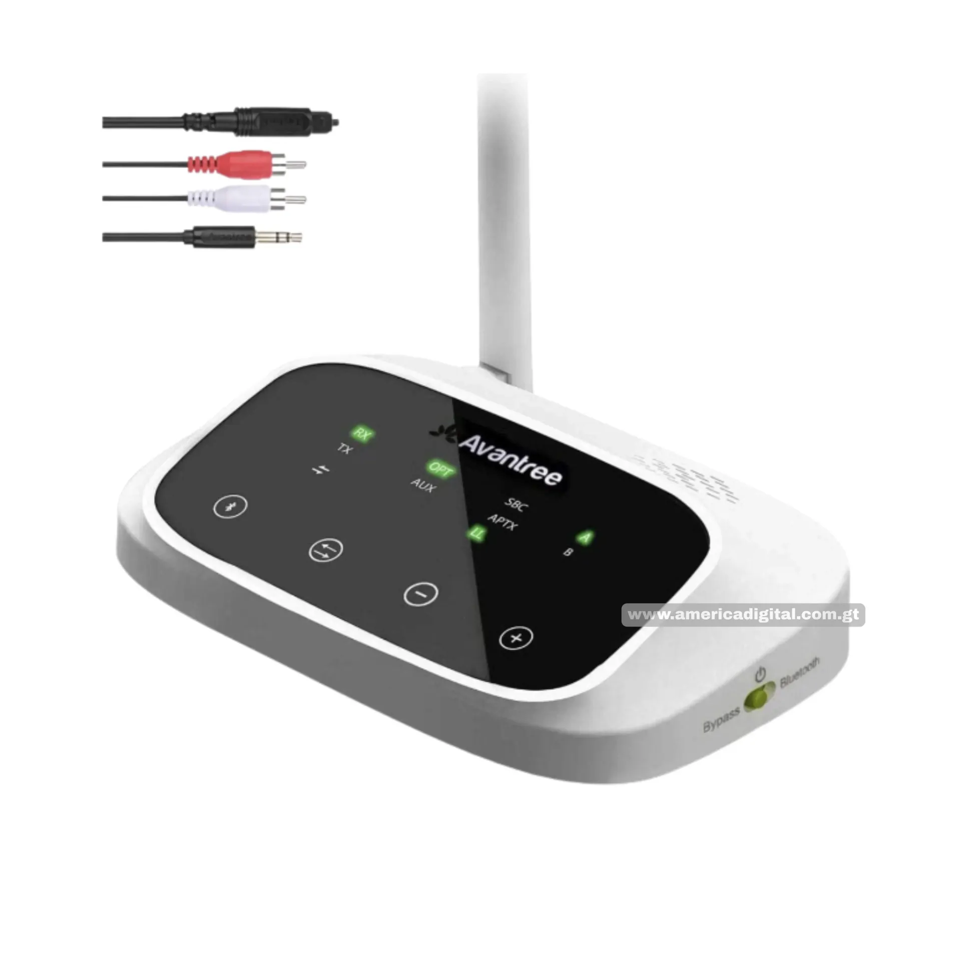 [EA170NBTTC500WUS] Transmisor y receptor de Bluetooth, audio óptico RCA de 3.5 mm, Avantree Oasis