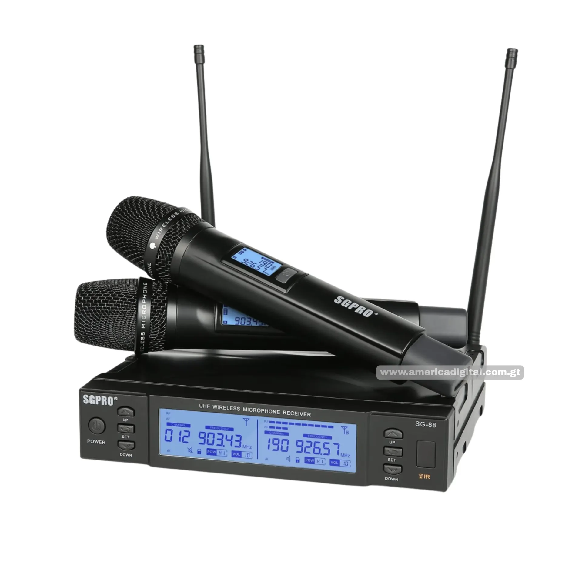 [EA197NSGPRO] Liquidacion Total !!!  Juego de 2 micrófonos de mano inalámbricos UHF,alimentados con baterías AA, 262 pies