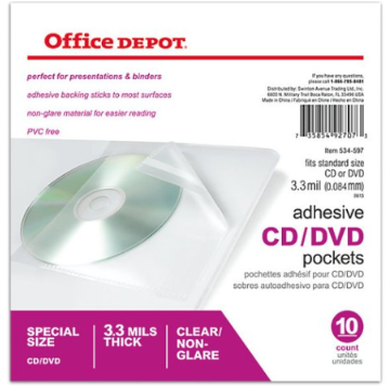 Sobres para CD/DVD Office depot 10unidades
