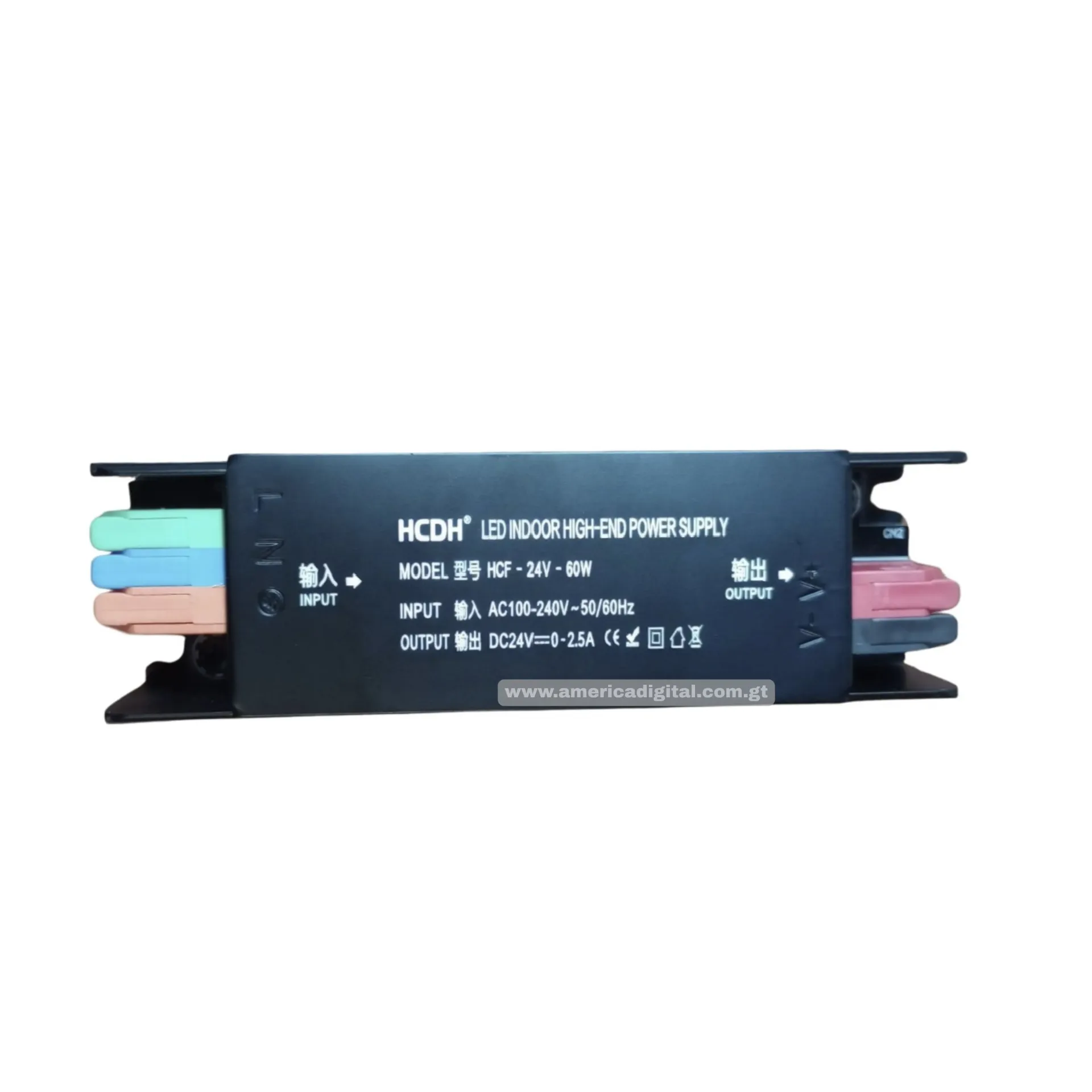Transforador para luminaria  de 60W, 24V  2.5Amp