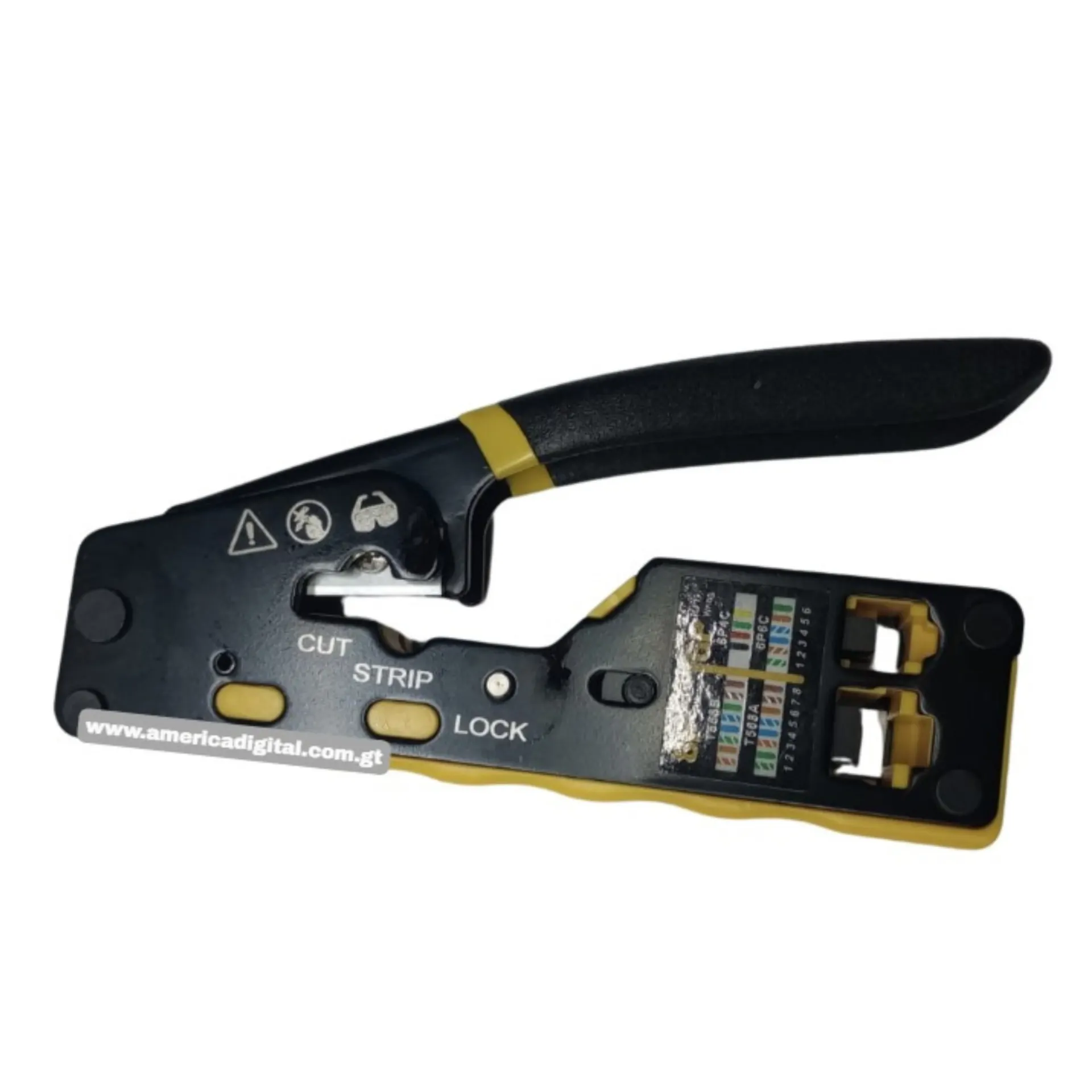 Herramienta crimpadora para cables de red RJ45 y RJ11, compatible con conectores Pass-Through