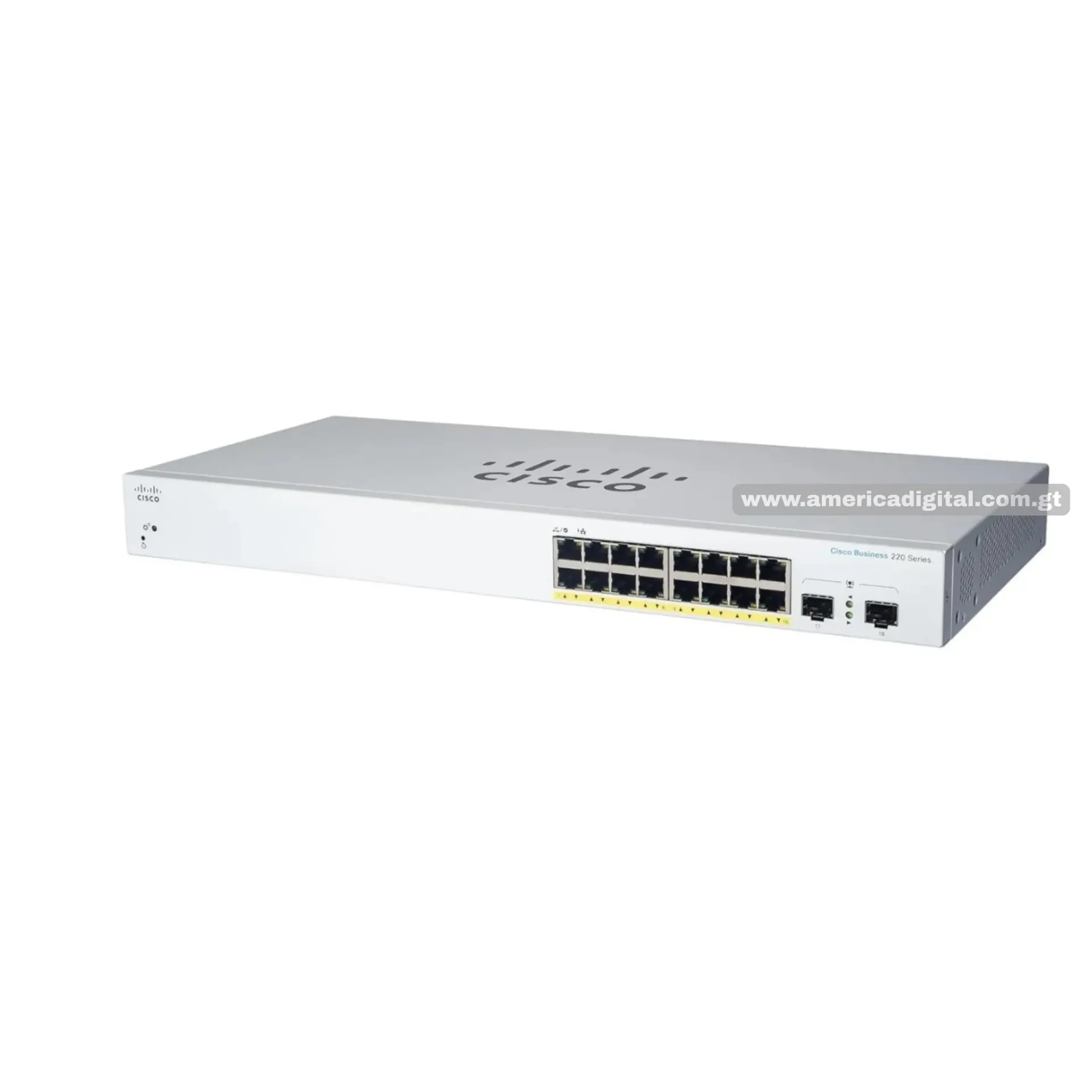 Switch Cisco interruptor inteligente CBS220-16T-2G, de 16 puertos 10/100/1000 + 2 x 1G SFP, de 8 a 48 puertos y combinaciones PoE+