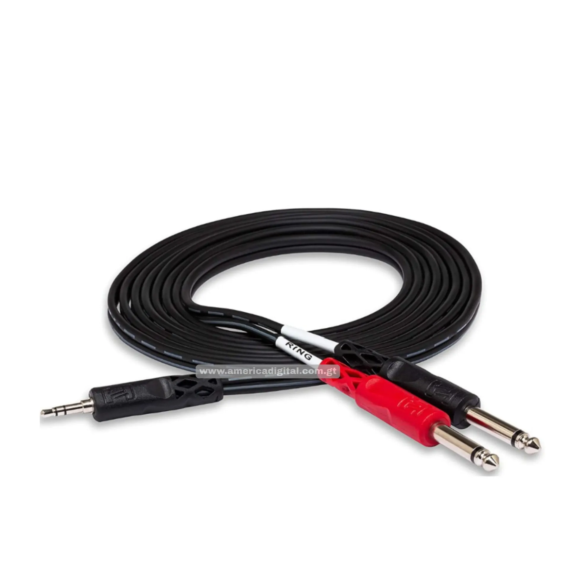 Cable de conexión estéreo dual TS de 1/4 pulgada Plug 3.5mm