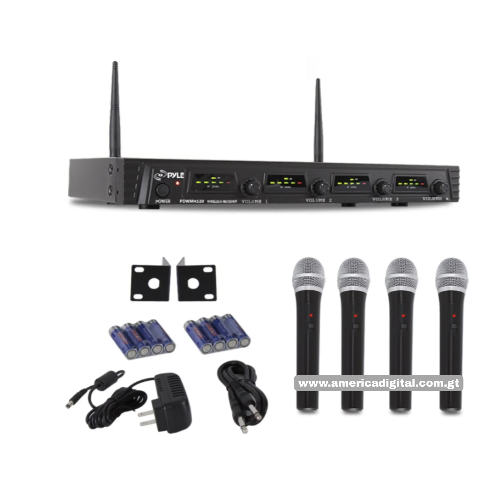 [EA197NPDWM4300] Microfono inalambrico VHF de 4Ch 2 MIC de M, 2 Aur.