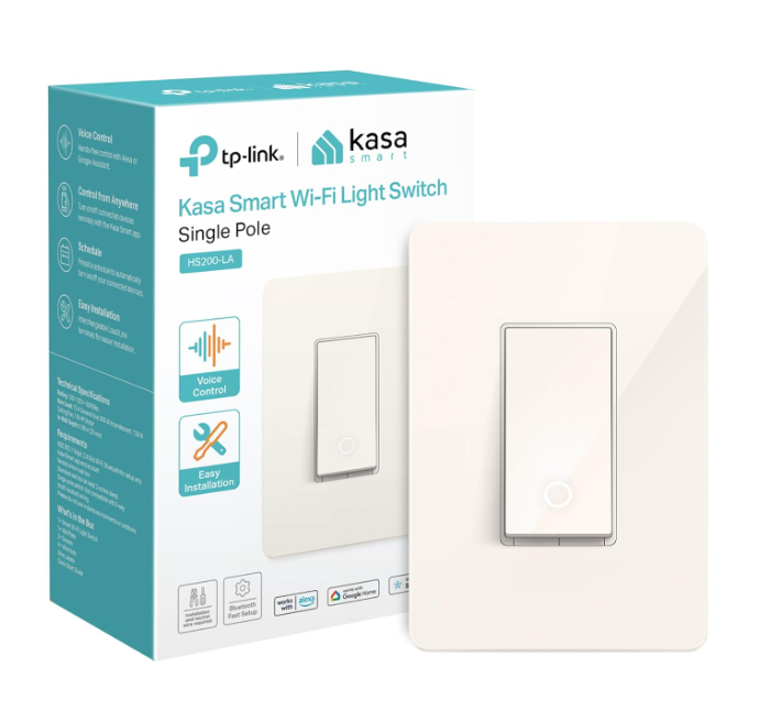 Interruptor de luz inteligente Kasa HS Wi-Fi de 2,4 GHz