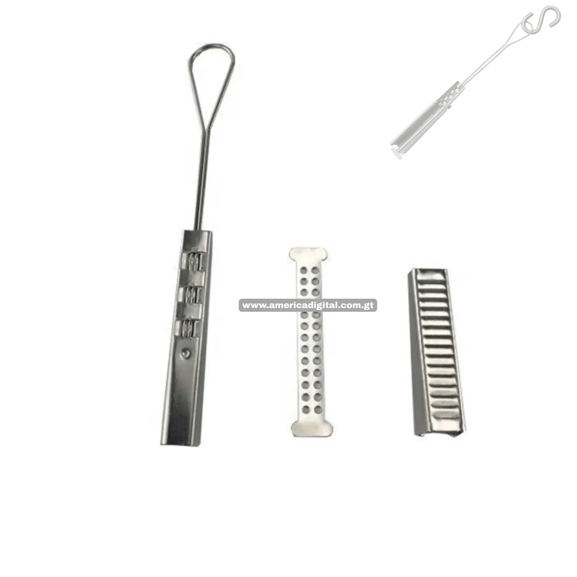 Herraje soporte FTTX para  fibra Drop plana para poste,  (Camaron) Metal