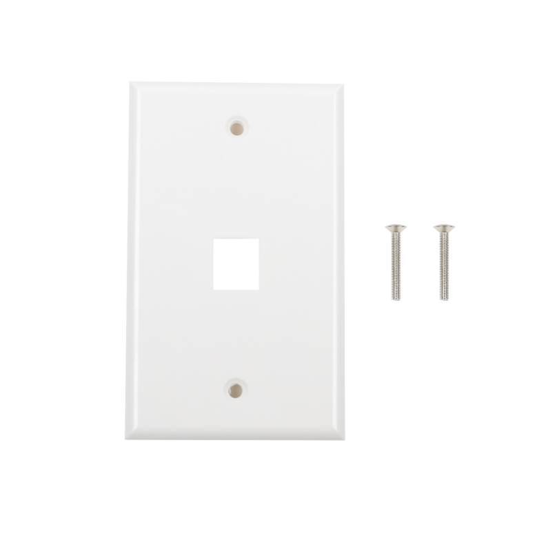 Placa para conector Keystone Jack 1 puerto color Blanco RJ-45