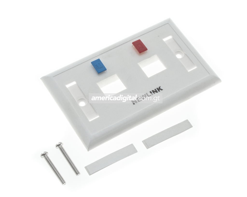 Placa de 2 puertos blanca Newlink RJ-45